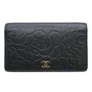 Pre-owned Leather wallets Chanel Vintage , Black , Dames