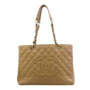 Pre-owned Leather chanel-bags Chanel Vintage , Beige , Dames