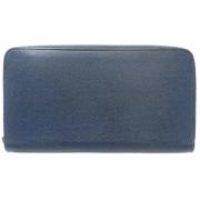 Pre-owned Leather wallets Louis Vuitton Vintage , Blue , Heren