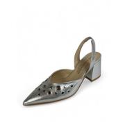 Metalen Sling met Oogjes Leer Zilver Laura Bellariva , Gray , Dames