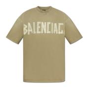 T-shirt met vintage-effect Balenciaga , Green , Heren