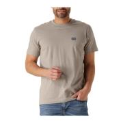 Beige Woven Label Regular Tee Calvin Klein , Gray , Heren