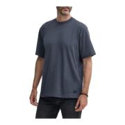 Zwarte Katoenen T-shirt - Rechte pasvorm Calvin Klein , Black , Heren