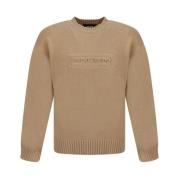 Geborduurde Logo Katoenen Trui Dsquared2 , Beige , Heren