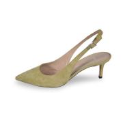 Ines Sling Licht Beige Leren Pumps Hugo Boss , Yellow , Dames