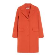 Oranje Wollen Jas Cocoon Stijl Max Mara , Orange , Dames