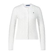 Katoenen Kabelgebreide Vest Polo Ralph Lauren , White , Dames