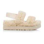 Schapenvacht Pantoffels Natuurlijk Leer Ecru UGG , Beige , Dames