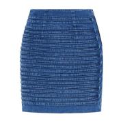 Denim Rok met Hoge Taille Versace , Blue , Dames