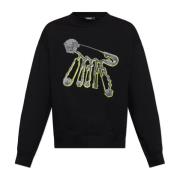 Gedrukte Sweatshirt Versace , Black , Heren