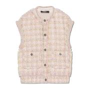 Tweed Vest Versace , Pink , Dames