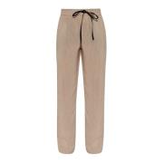 Gestreepte broek Victoria Beckham , Beige , Dames