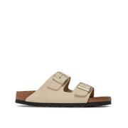 Klassieke Leren Sandaal Birkenstock , Beige , Dames