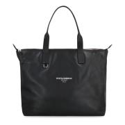 Gladleren tote tas Dolce & Gabbana , Black , Heren