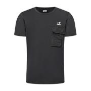 Casual Katoenen T-shirt C.p. Company , Black , Heren