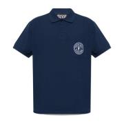 Polo met logo Versace Jeans Couture , Blue , Heren