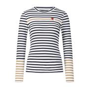 Gestreept shirt met logo Marc Cain , Multicolor , Dames