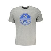 Grijze Katoenen Print Logo T-Shirt North Sails , Gray , Heren