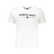 Katoen Logo Print Korte Mouw Tee North Sails , White , Heren