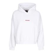 Witte Croptop Hoodie Dames Sweatshirt Propaganda , White , Dames