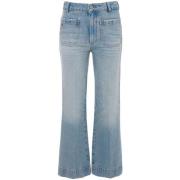 Blauwe Cropped Jeans met Zakken Victoria Beckham , Blue , Dames