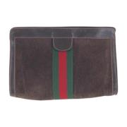 Pre-owned Leather clutches Gucci Vintage , Brown , Dames