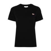 Zwarte T-shirts en Polos met Handtekening Vos Patch Maison Kitsuné , B...