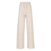 Roze Katoenmix Lurex Broek Fabiana Filippi , Beige , Dames