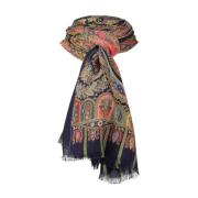 Luxe Kasjmier-Zijde Sjaal Etro , Multicolor , Dames