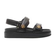 Zwarte Sleehak Schoenen Velcro Sluiting Tory Burch , Black , Dames