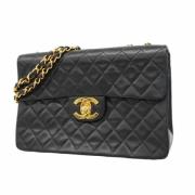 Pre-owned Leather shoulder-bags Chanel Vintage , Black , Dames