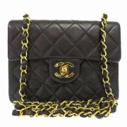 Pre-owned Leather shoulder-bags Chanel Vintage , Black , Dames