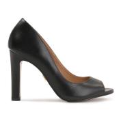 Zwarte peep toe pumps Kazar , Black , Dames