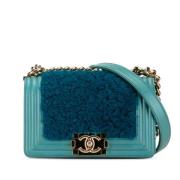 Pre-owned Fur crossbody-bags Chanel Vintage , Blue , Dames