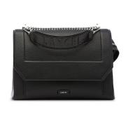 Ninon Flap Tas Zwart Leer Lancel , Black , Dames