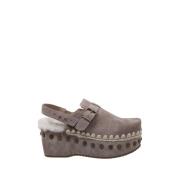 Neutrale Clog Back Strap Mule Mou , Gray , Dames