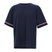 Iconisch Interlock Katoenen T-shirt Navy Blauw Thom Browne , Blue , He...