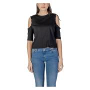 Katoenen T-shirt korte mouwen lente/zomer Liu Jo , Black , Dames