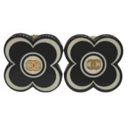 Pre-owned Plastic earrings Chanel Vintage , Black , Dames