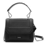 Chique Zwarte Leren Crossbody Tas Lancel , Black , Dames