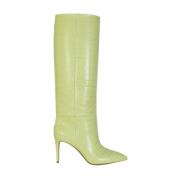 Lime Croco Leren Stiletto 85 Laarzen Paris Texas , Green , Dames