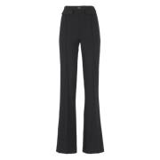 Zwarte Crêpe Broek met Zijrits Elisabetta Franchi , Black , Dames