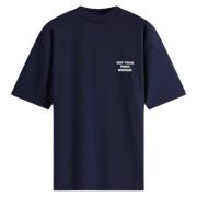 Navy Slogan Tee Interlock Katoenen T-shirt Drole de Monsieur , Blue , ...