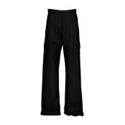 Zwarte Wide-Leg Cargo Broek Off White , Black , Heren