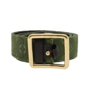 Pre-owned Canvas belts Louis Vuitton Vintage , Green , Unisex