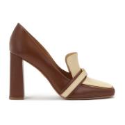 Bruine en beige pumps op een paal Kazar , Brown , Dames