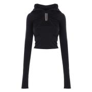 Zwarte Top van Jersey met Lange Mouwen en Cut-Out Rick Owens , Black ,...