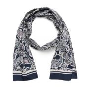 Navy Paisley Print Sjaal Part Two , Multicolor , Dames