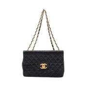 Pre-owned Leather chanel-bags Chanel Vintage , Black , Dames