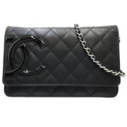 Pre-owned Fabric wallets Chanel Vintage , Black , Dames